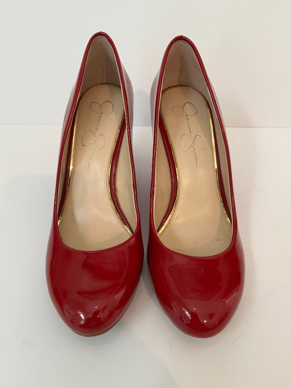 Jessica Simpson "Cash "Red Patent Wedge Heels ~ Women's Size US 9M / EUR 40